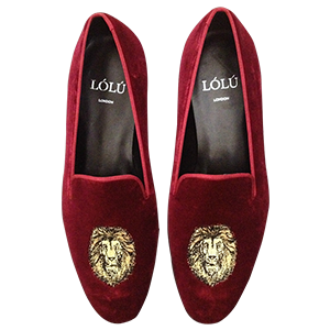 burgundy versace loafers